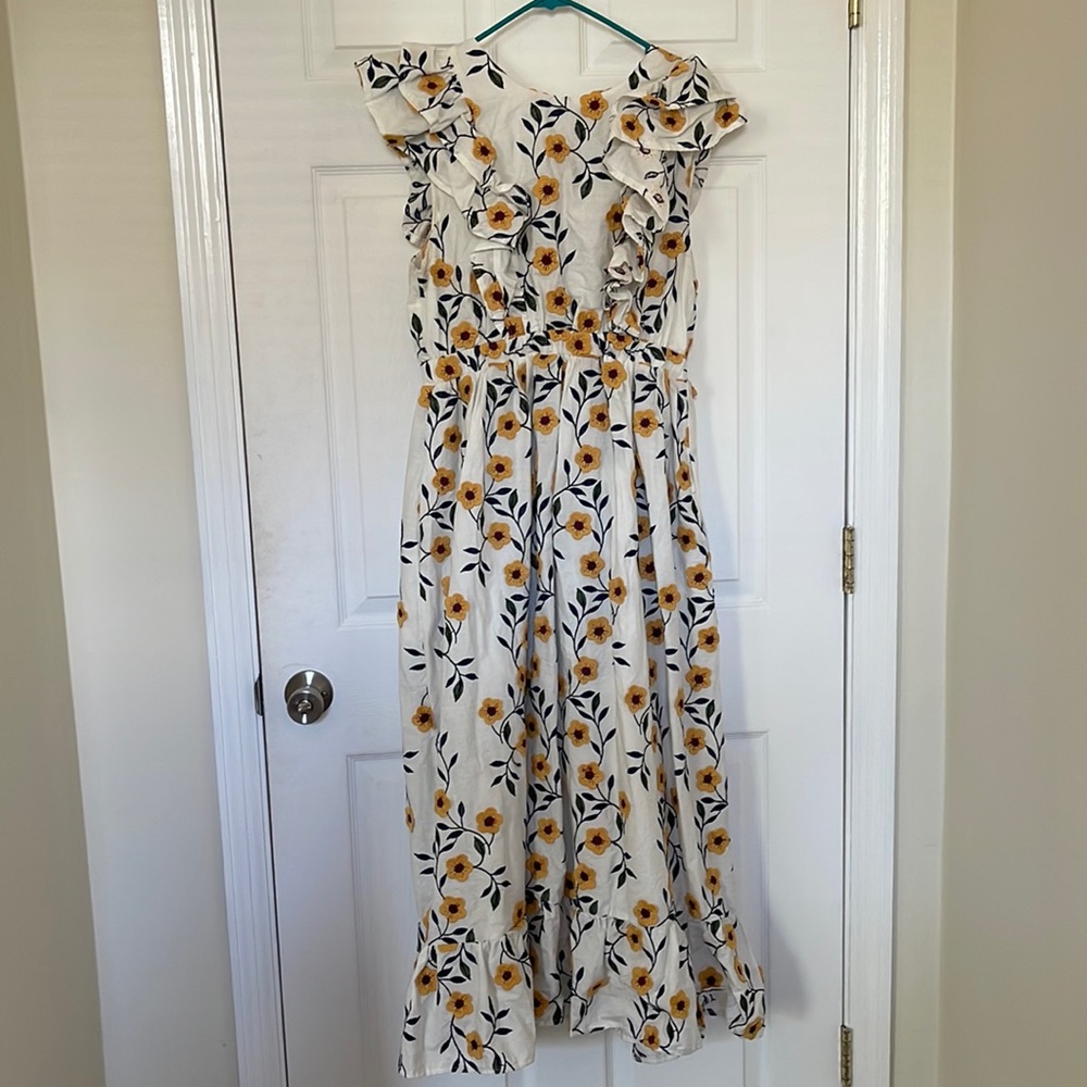 MIDI Sunflower Dress with tie back
